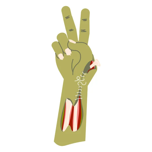 Mrtvá zombie ruka drží krvavý koktejl izolovaný — Stockový vektor