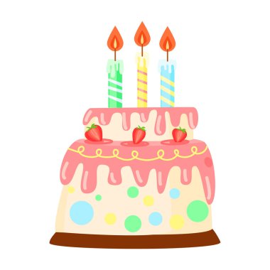 Doğum günü pastası ve bayram partisi için mumlar.