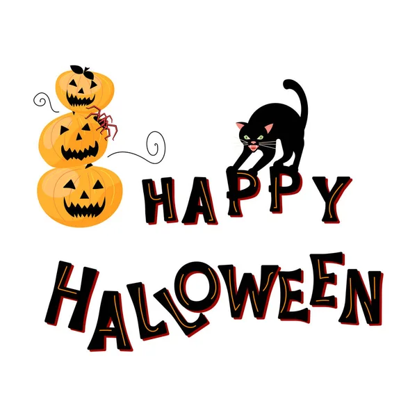 Happy Halloween plakát izolované na bílém pozadí. — Stock fotografie