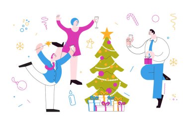 Noel ofis partisinin yatay afişi