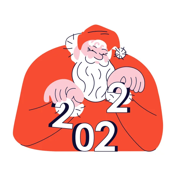 Babbo Natale raccoglie 2022 dai numeri. Natale inverno vacanza elemento di design — Vettoriale Stock