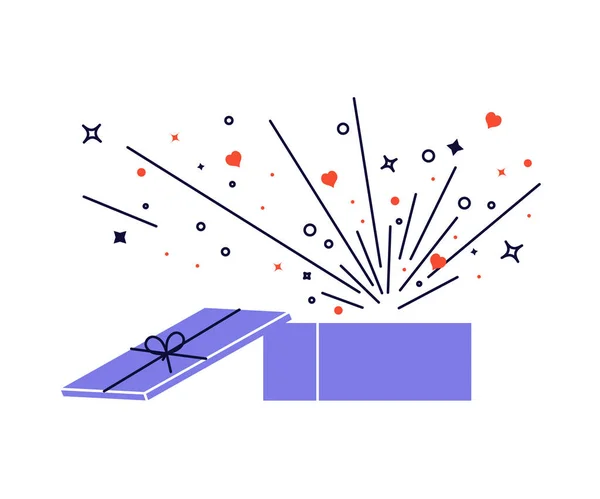 Gift box for holidays celebration, special give away bonus or loyalty program reward — Stock Vector