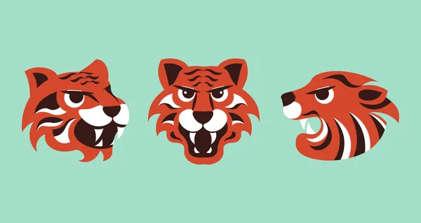Logo stilizé têtes de tigre isolé. Simbols de 2022 — Image vectorielle