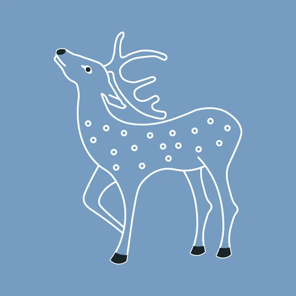 Outline silhouette of reindeer. Lying Deer for decoration — Stock Vector