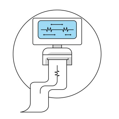 Yuvarlak şablon tıbbi araştırma simgesi