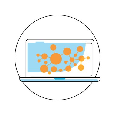 Yuvarlak şablon tıbbi araştırma simgesi