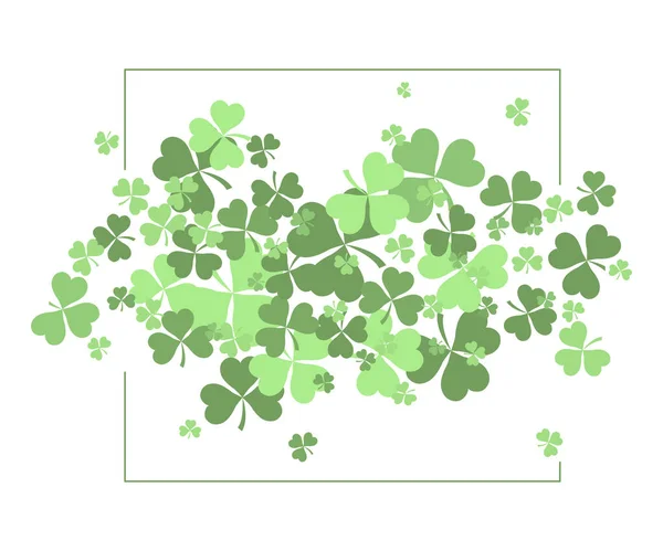 St. Patricks Day Hintergrund mit Shamrock Blättern. — Stockfoto