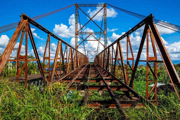 Abandoned bridge between Roldanillo and Zarzal at the region of Valle del Cauca in Colombia