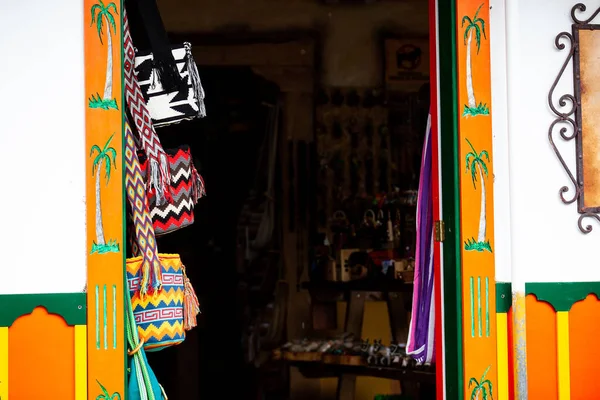 Salento Colômbia Julho 2021 Sacos Tradicionais Feitos Mão Por Mulheres — Fotografia de Stock