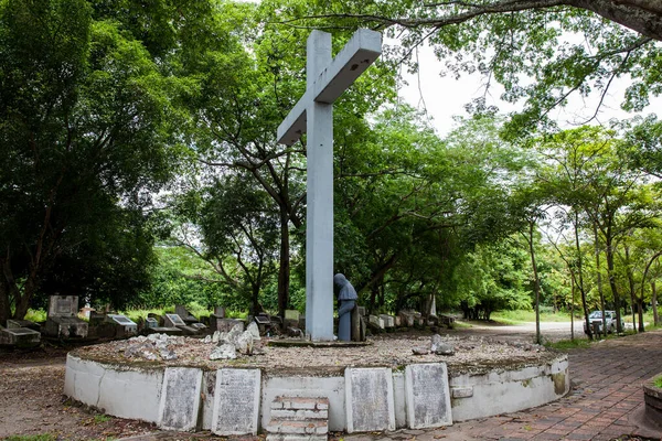 Армеро Коломбия Май 2022 Памятник Память Визите Папы Иоанна Павла — стоковое фото