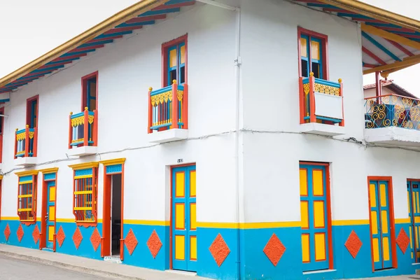 One of the beautiful colonial houses at the colonial town of Jardin in the Southwestern Antioquia in Colombia