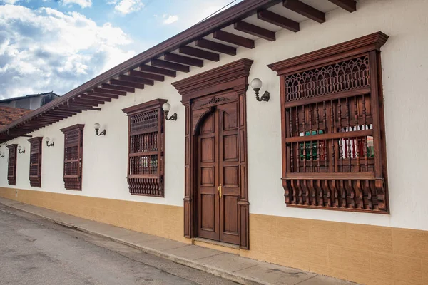 Beautiful Antique Houses Colonial Town Jardin Southwestern Antioquia Colombia — 스톡 사진