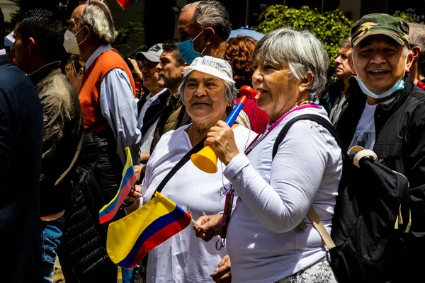 Bogota Colombia 2022 Szeptember Békés Tüntetések Bogotában Kolumbiában Gustavo Petro — Stock Fotó