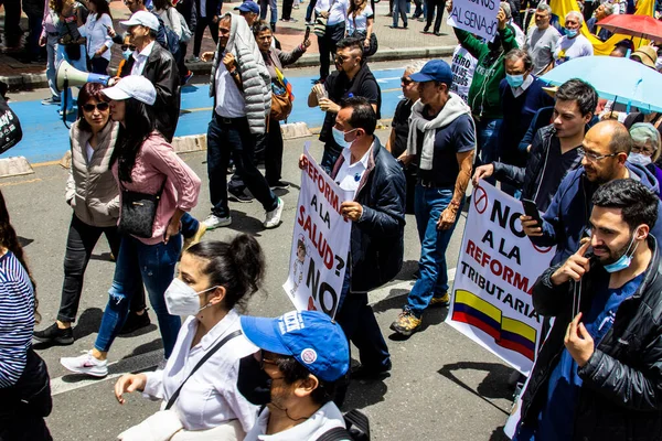 Bogota Colombia September 2022 Fredliga Protestmarscher Bogota Colombia Mot Regeringen — Stockfoto