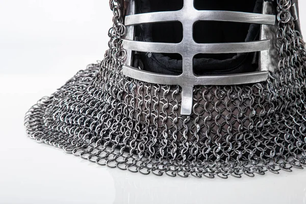 Ijzeren Stalen Munitie Persoonlijke Accessoires Voor Een Ridder Helm Maliënkolder — Stockfoto