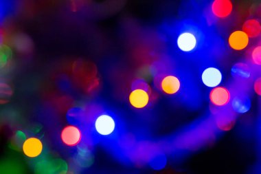 Bulanık arka plan, Noel ışıkları. Lens parıltısı güzel bir yeni yıl bokeh 'idir. konsept Noel