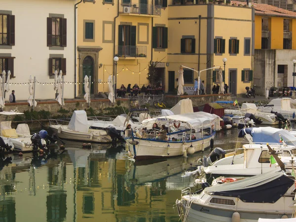 Italien Toskana Stadt Livorno Die Kanäle Mit Meerwasser Die Durch — Stockfoto