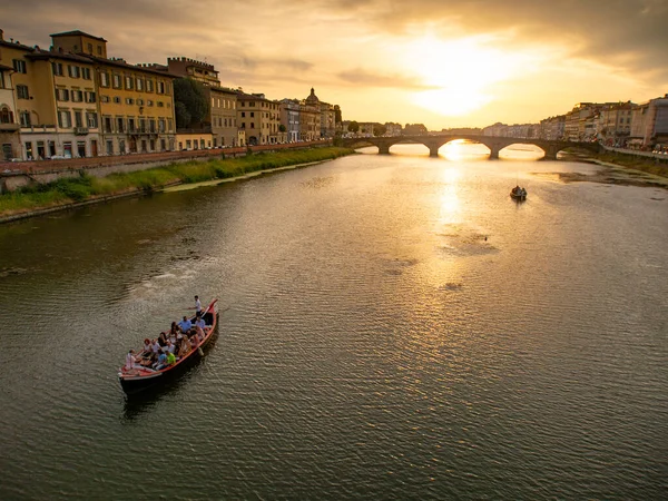 Italien Toskana Florenz Der Arno Bei Sonnenuntergang — Stockfoto