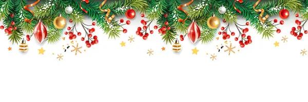 Üzerinde altın ve gümüş Noel sembolleri ve yazı olan kare bir pankart. Noel ağacı, hediyeler, dekorasyon ve beyaz arka planda diğer şenlik unsurları.