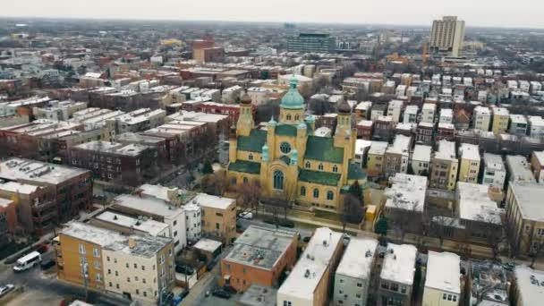 Chicago 'lu Aziz Niklas' ın Ukrayna Katolik Piskoposu. Chicago 'daki Ukrayna diasporası. Chicago 'daki köy — Stok video