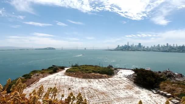 View City San Francisco California Alcatraz Island — Vídeos de Stock