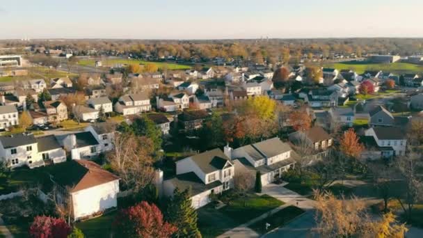 Flying Small Village Illinois Fall — Wideo stockowe