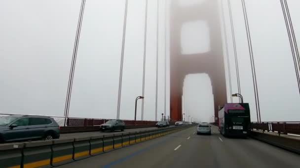 San Francisco 2022 Pemandangan Melalui Kaca Depan Jembatan Golden Gate — Stok Video