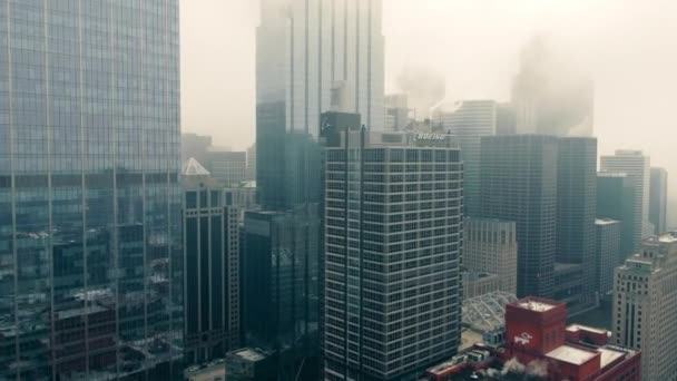 Chicago Illinois Usa 2022 Boeing Corporate Offices Chicago Skyscrapers Fog — Stockvideo