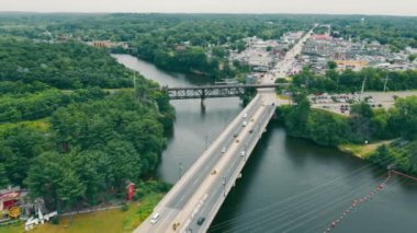 Wisconsin Dells, ABD - 10 Eylül 2022: Wisconsin 'in güneyinde bir şehir olan Wisconsin Dells, Wisconsin Nehri üzerinde yer almaktadır..