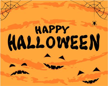 Kutlama vektör tasarımı ve dilek - Mutlu Cadılar Bayramı. Web tasarımı, kartlar, posterler, baskılar, davetiyeler için düz biçimli vektör kullanılabilir.