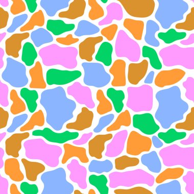 İnek derisinin benekleri olarak biçimlendirilmiş, çok renkli noktalardan oluşan vektörsüz desen.