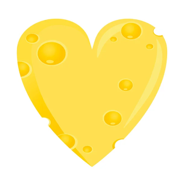 Corazón Vectorial Con Forma Queso Elemento Diseño Puede Aplicar Para — Vector de stock