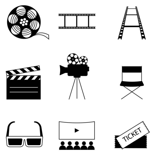 Vector set of cinematographers figures elements. For web design, mobile applications, advertising.