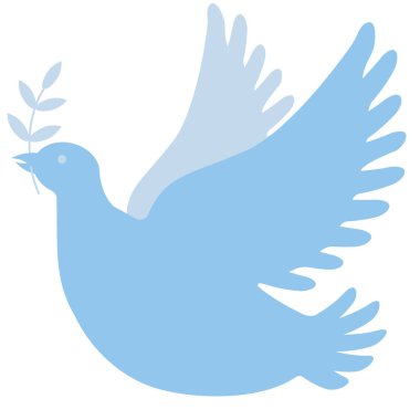 Barışın güvercin sembolü. Düz biçim vektör tasarım ögesi, web tasarımı, poster, kart, baskı, tebrikler.
