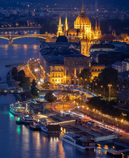 Arquitectura Increíble Budapest Hungría Por Noche — Foto de Stock