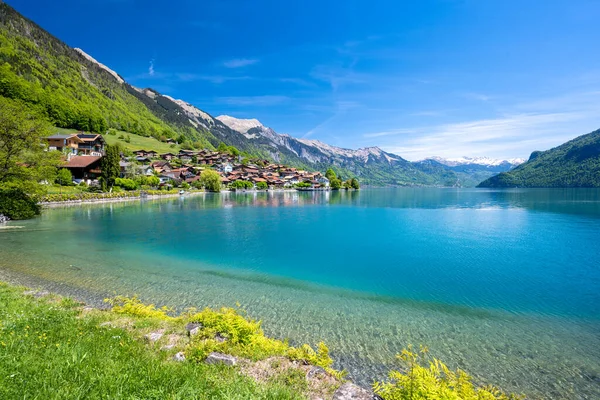 Amazing Crystal Clear Water Brienz Lake Oberried Brienzersee Switzerland — Stock Photo, Image