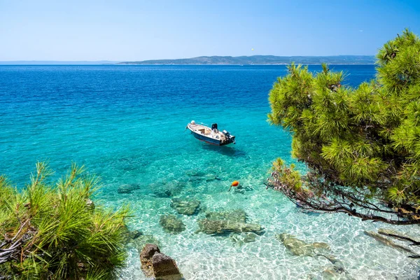 Удивительный Райский Пляж Башка Воде Макарской Ривьере Далмации Хорватии — стоковое фото