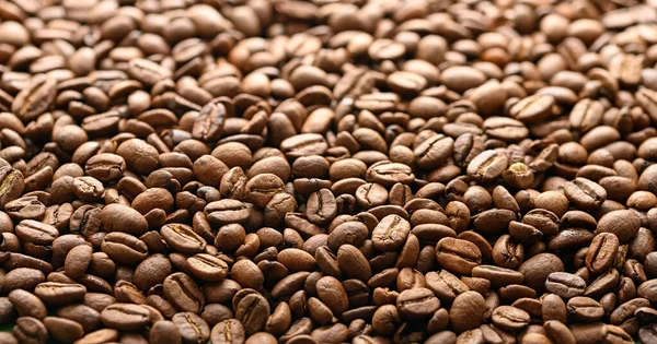 Coffee Beans Background Closeup View Selective Focus — Fotografia de Stock