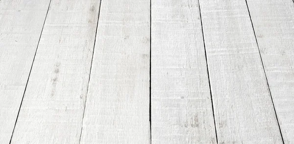 White painted Wooden planks empty table perspective. — Stock Photo, Image