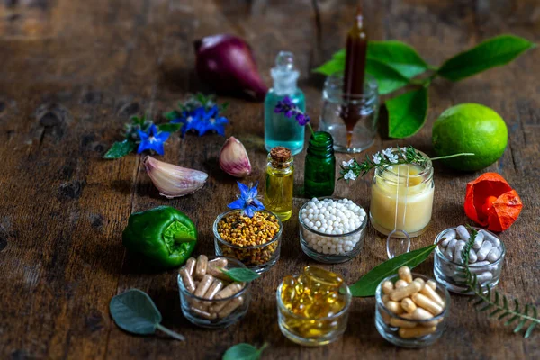 Citra obat-obatan alternatif suplemen makanan dari pengobatan alternatif — Stok Foto