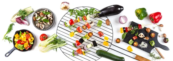 Menu Vegan espetos vegetais churrasco vegan — Fotografia de Stock