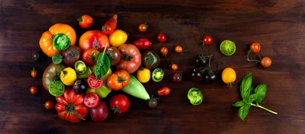 Alte Tomaten Von Oben Gesehen Links Dichter — Stockfoto