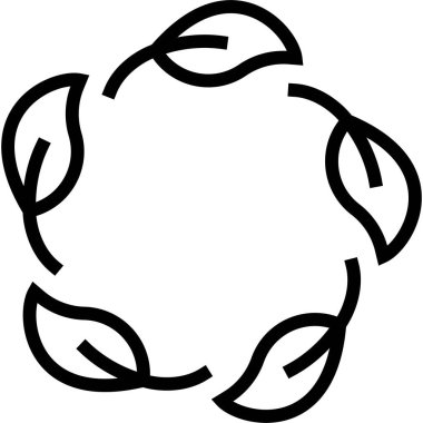 Sürdürülebilir malzeme etiketi simgesi, satır biçimi illüstrasyonu