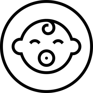 Çocuk etiketi simgesi, satır biçimi illüstrasyonu için güvenli