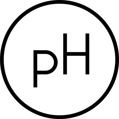 PH denge etiketi simgesi, satır biçimi çizimi illüstrasyonu