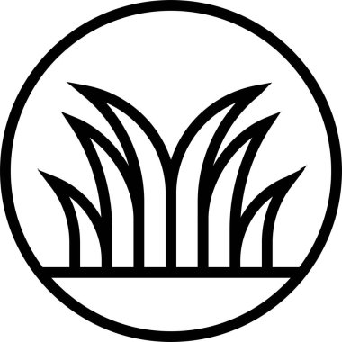 Çimen destekli etiket simgesi, satır biçimi illüstrasyonu