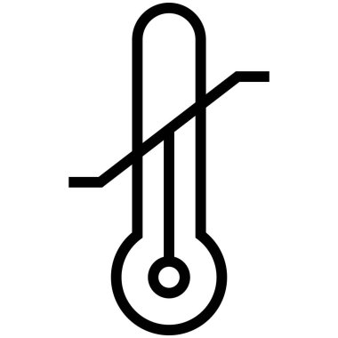 Sıcaklık sınırlama etiketi simgesi, satır biçimi illüstrasyonu