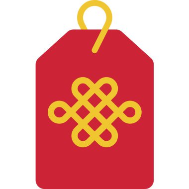 Çin muskası yassı ikonu, Çin Yeni Yıl vektör illüstrasyonu