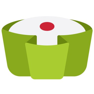 Çin Yeni Yıl Pastası düz ikonu, Çin Yeni Yıl vektör illüstrasyonu