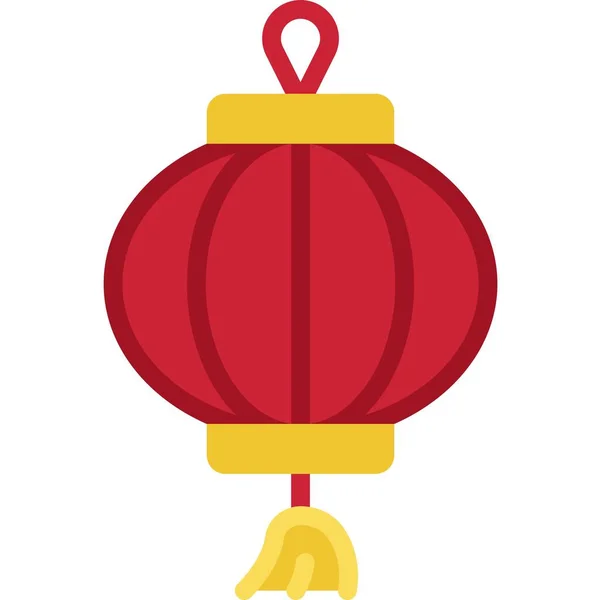Lámpara China Icono Plano Año Nuevo Chino Vector Ilustración — Vector de stock